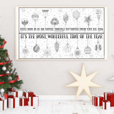 Christmas Ornaments Tabletop Coloring Poster