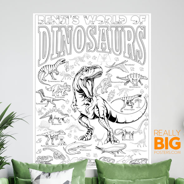 Dinosaur Coloring Poster