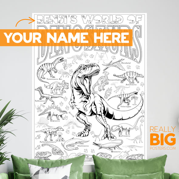 Dinosaur Coloring Poster