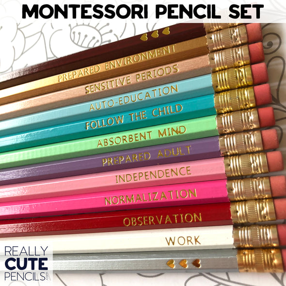 Montessori Pencil Set, Earthy Rainbow *READY TO SHIP*