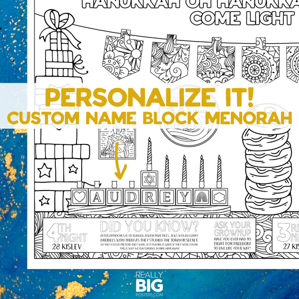 Hanukkah Tabletop Coloring Poster