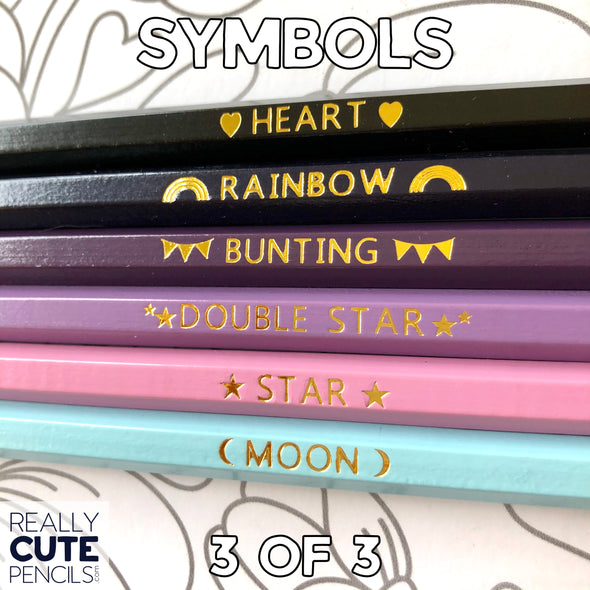 Set of Six Personalized #2 Pencils, Purple Rain
