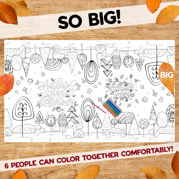 Autumn Scene Tabletop Coloring Poster