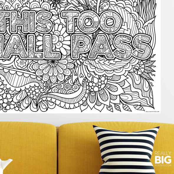 This Too Shall Pass Coloring Poster