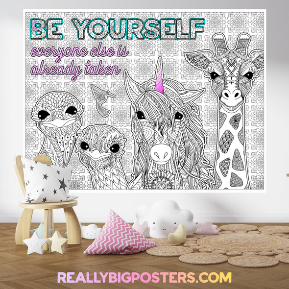 Be Yourself Inspirational Coloring Poster