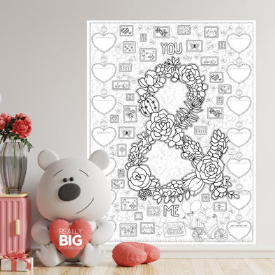 Countdown to Valentine's Day Coloring Poster