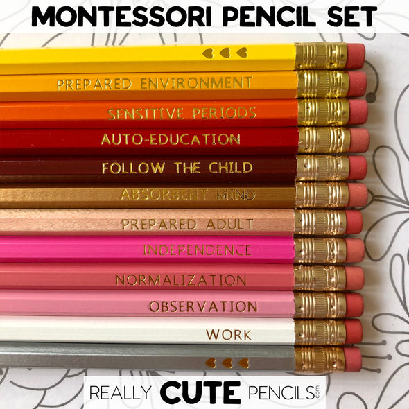 Montessori Pencil Set, Sunrise *READY TO SHIP*