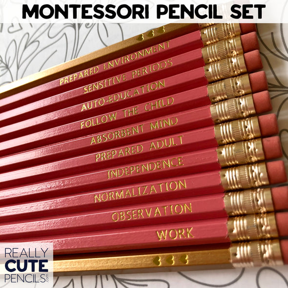 Montessori Pencil Set, Pink Tower *READY TO SHIP*