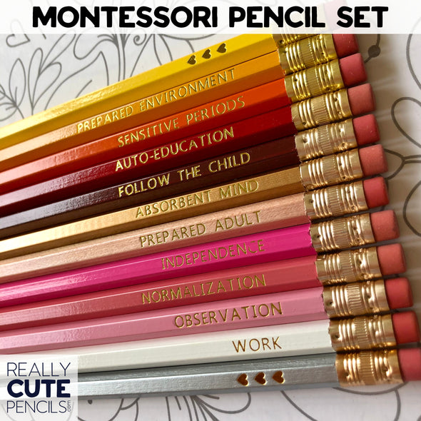 Montessori Pencil Set, Sunrise *READY TO SHIP*