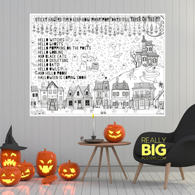 Halloween Countdown Coloring Poster