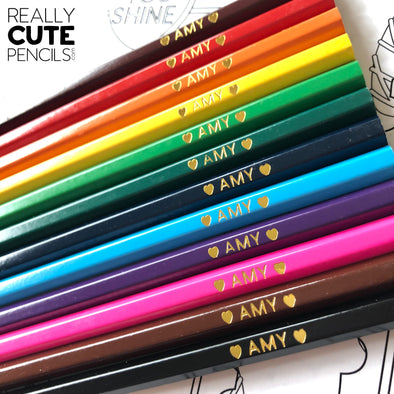 Set of 12 Personalized Colored Pencils, Standard